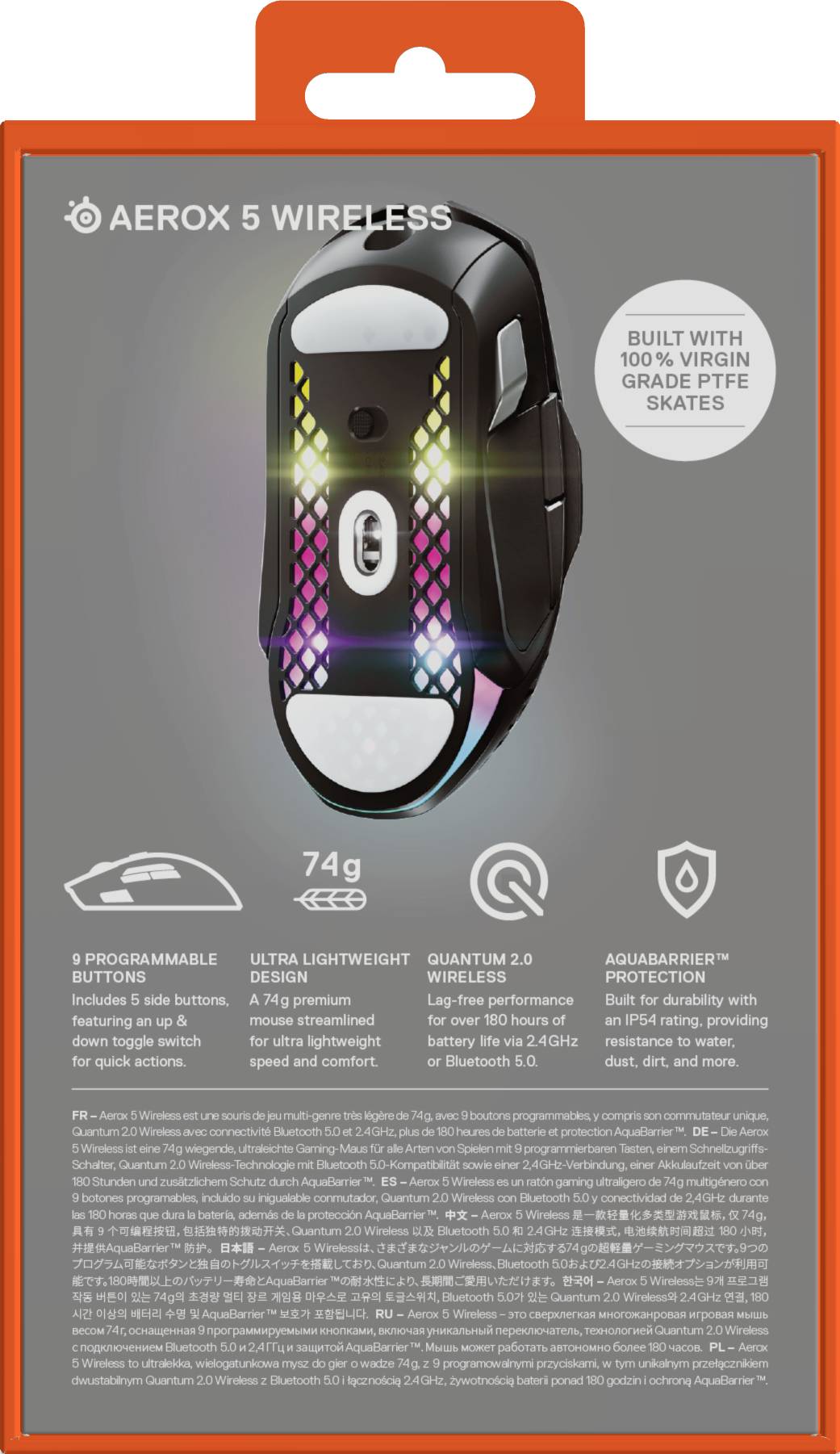 Steelseries Aerox 5 Gaming-Maus Kabelgebunden, USB Optisch Schwarz 9 Tasten 18000 dpi Beleuchtet-16