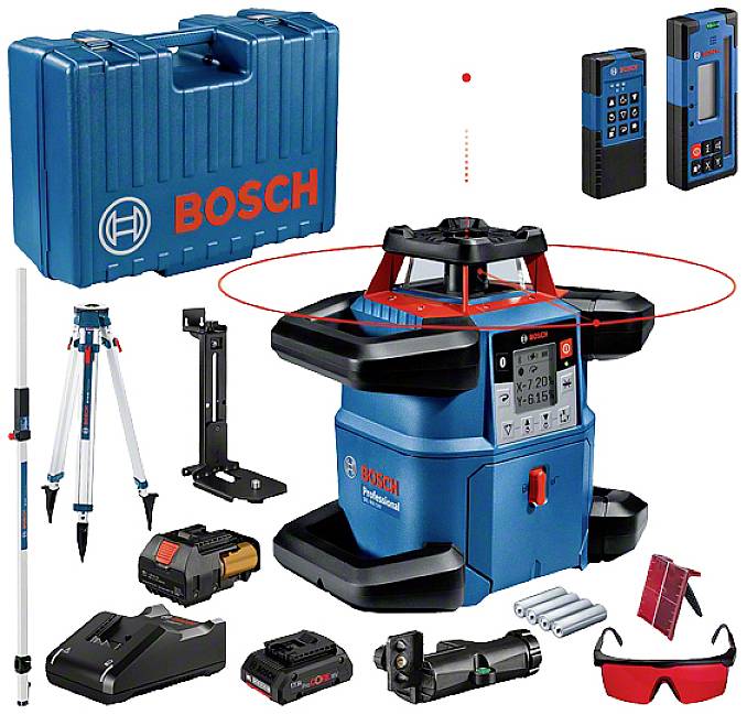 Bosch Professional GRL 600 CHV + BT 170 HD + GR 240 Rotationslaser självnivellerande Räckvidd (max.): 600 m