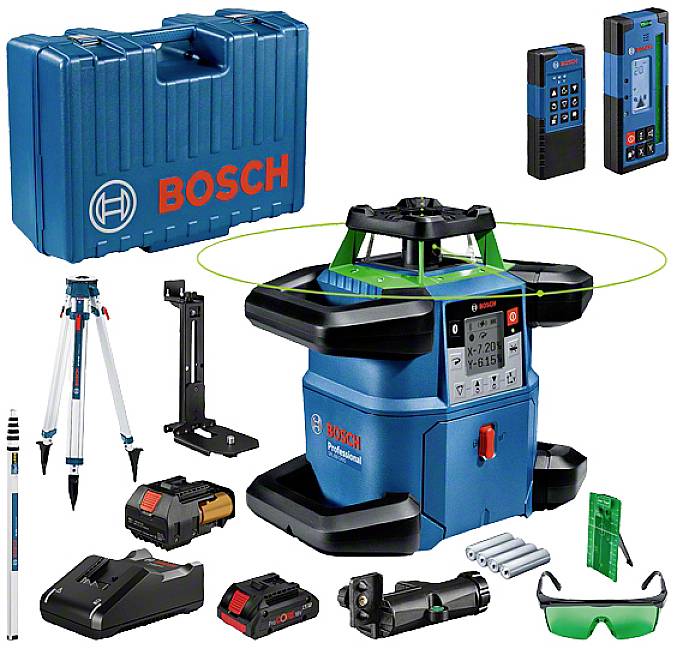 Bosch Professional GRL 650 + BT 170 + GR 500 Rotationslaser självnivellerande Räckvidd (max.): 650 m