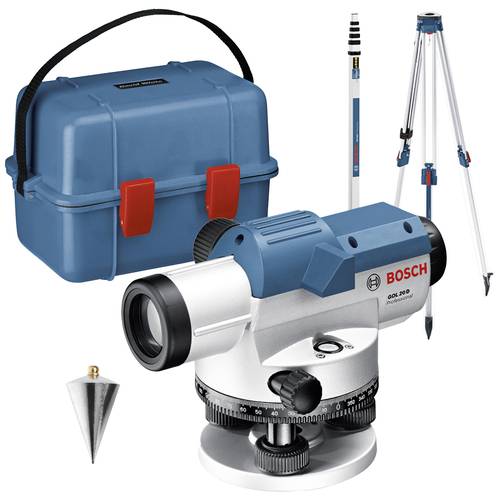 Bosch Professional GOL 20 D + BT160 + GR500 Optisches Nivelliergerät inkl. Stativ Reichweite (max.): 60 m Optische Vergr...