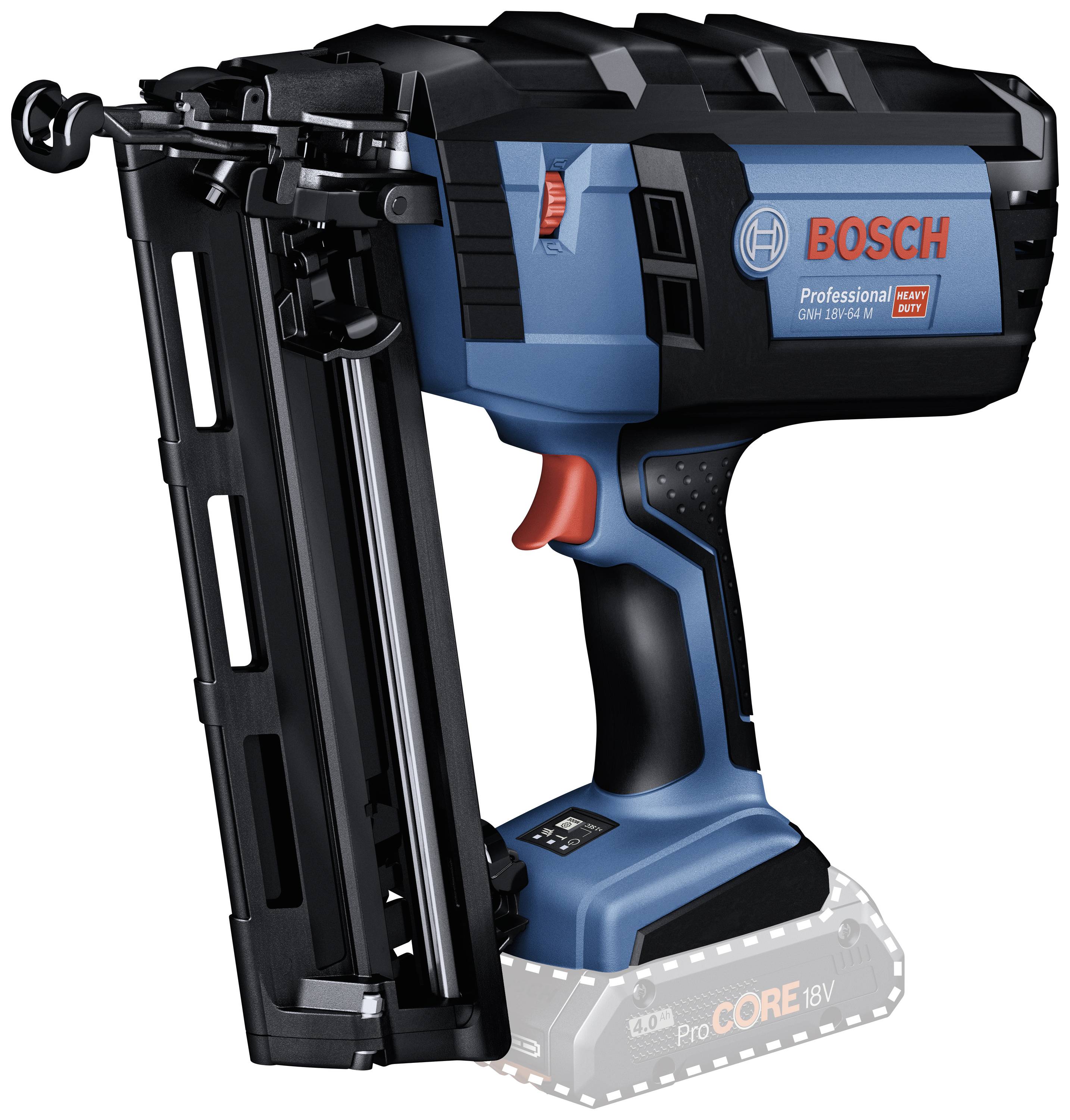 BOSCH Professional 0.601.481.000 System Akku-Nagler 18V GNH 18V-64 M (max. Nagel-Ø 1,6 mm, Nagelläng