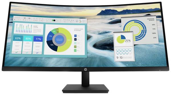 HP P34hc G4 LED-Monitor  EEK G (A - G) 86.4 cm (34 Zoll) 3440 x 1440 Pixel 21:9 5 ms USB-C®, USB-A (USB 3.2 Gen 1), USB-B, DisplayPort, HDMI®, Audio-Line-out VA LED