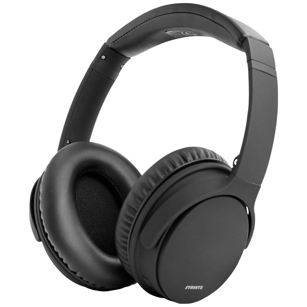 STREETZ HL-BT404 Over Ear headset Bluetooth Stereo Zwart Noise Cancelling Vouwbaar, Headset, Volumer