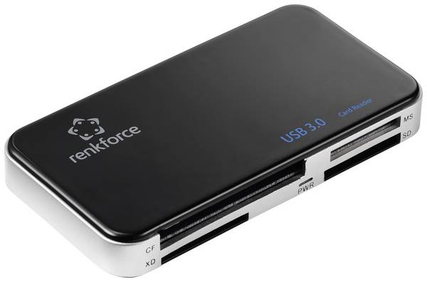 Renkforce RF-PCR-350 Externer Speicherkartenleser  USB-A (USB 3.0) Schwarz