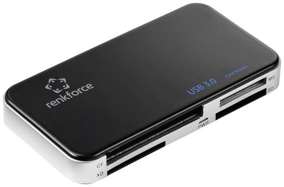 Renkforce RF-PCR-350 Externer Speicherkartenleser USB-A (USB 3.0) Schwarz