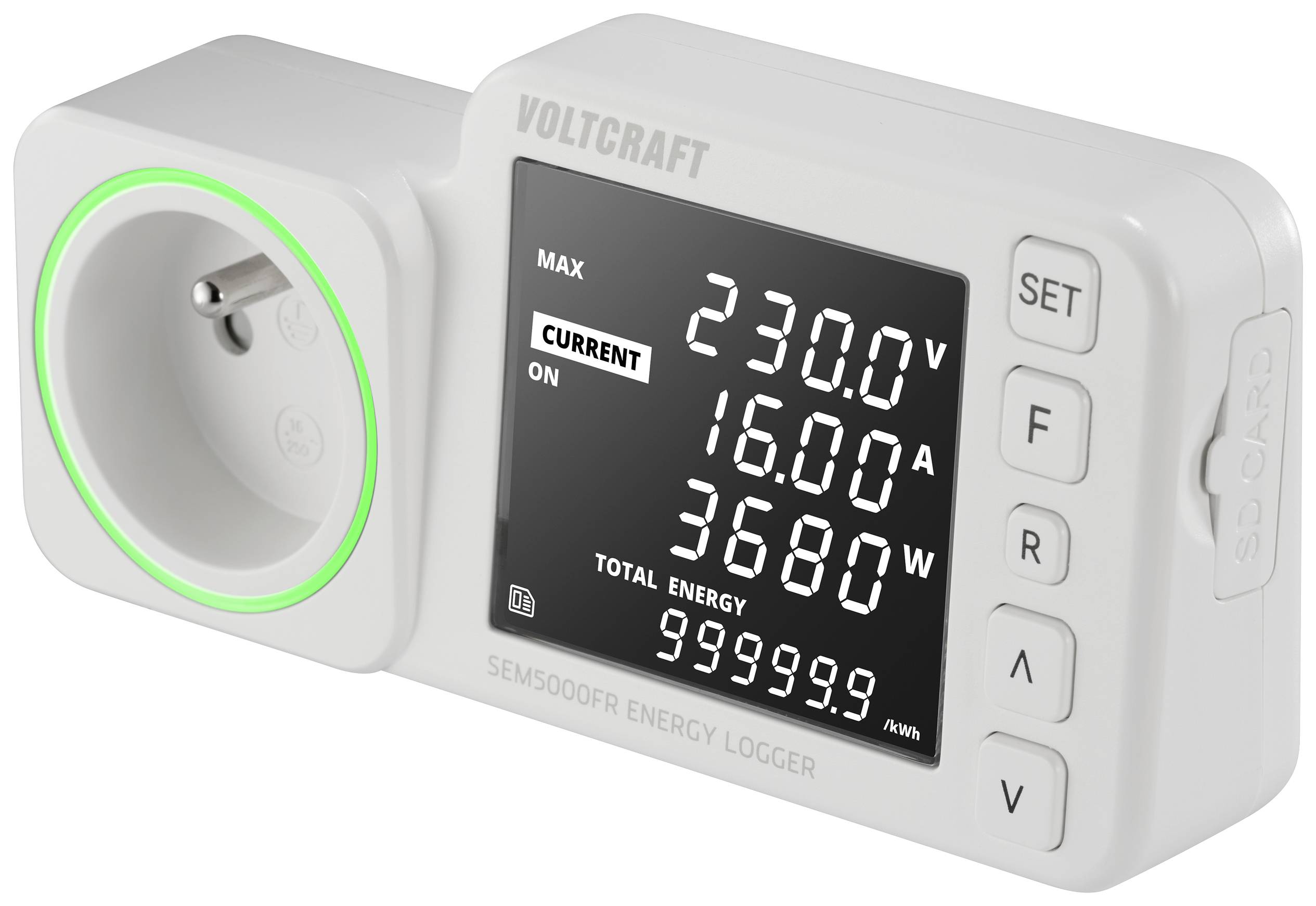 CONRAD VOLTCRAFT SEM5000 FR Energiekosten-Messgerät Kostenprognose, Alarmfunktion, Stromtarif einste