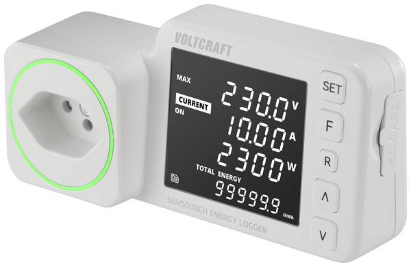 VOLTCRAFT SEM5000 CH Energiekosten-Messgerät Kostenprognose, Alarmfunktion, Stromtarif einstellbar, Datenloggerfunktion