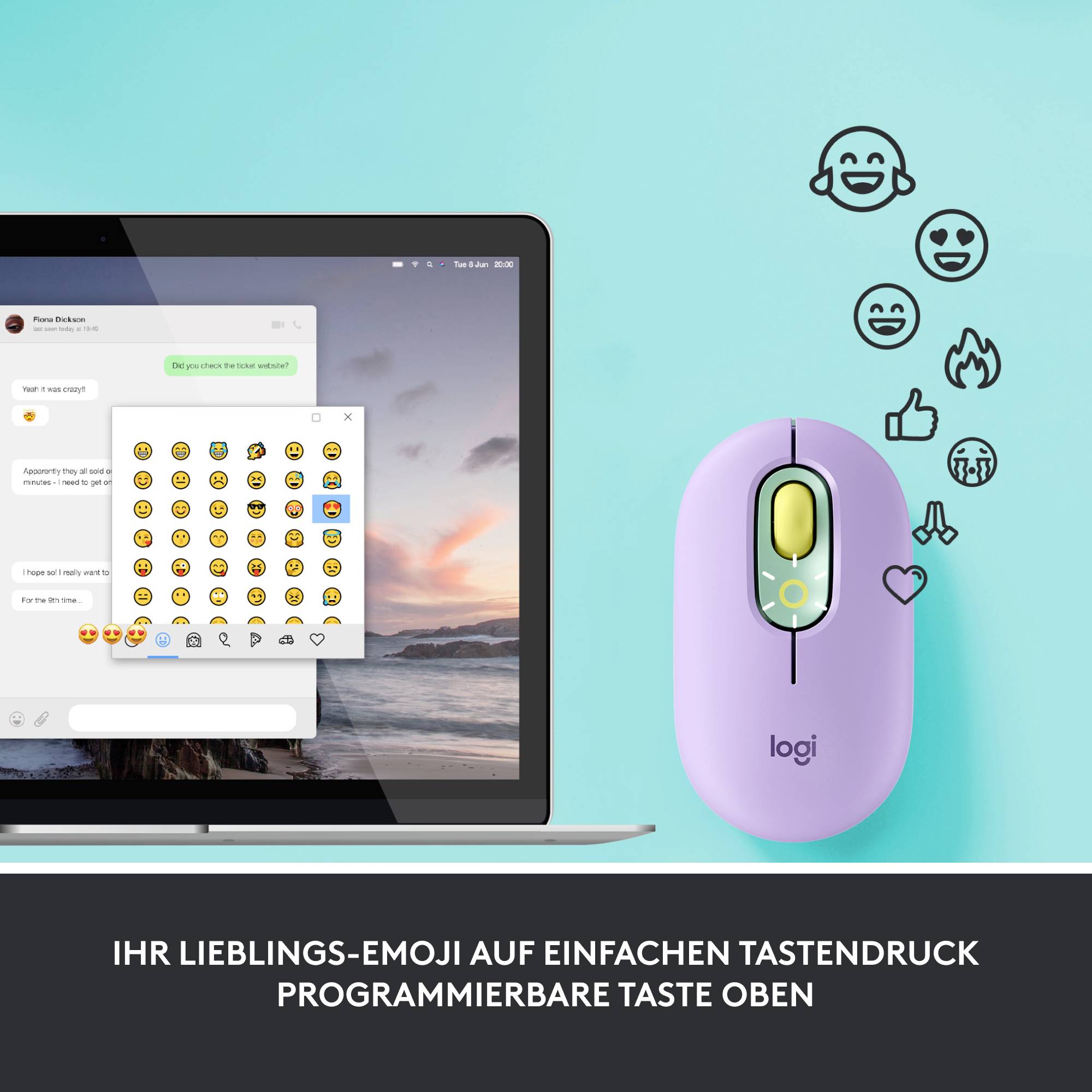 Logitech POP - Maus - anpassbarer Emoji - optisch-4