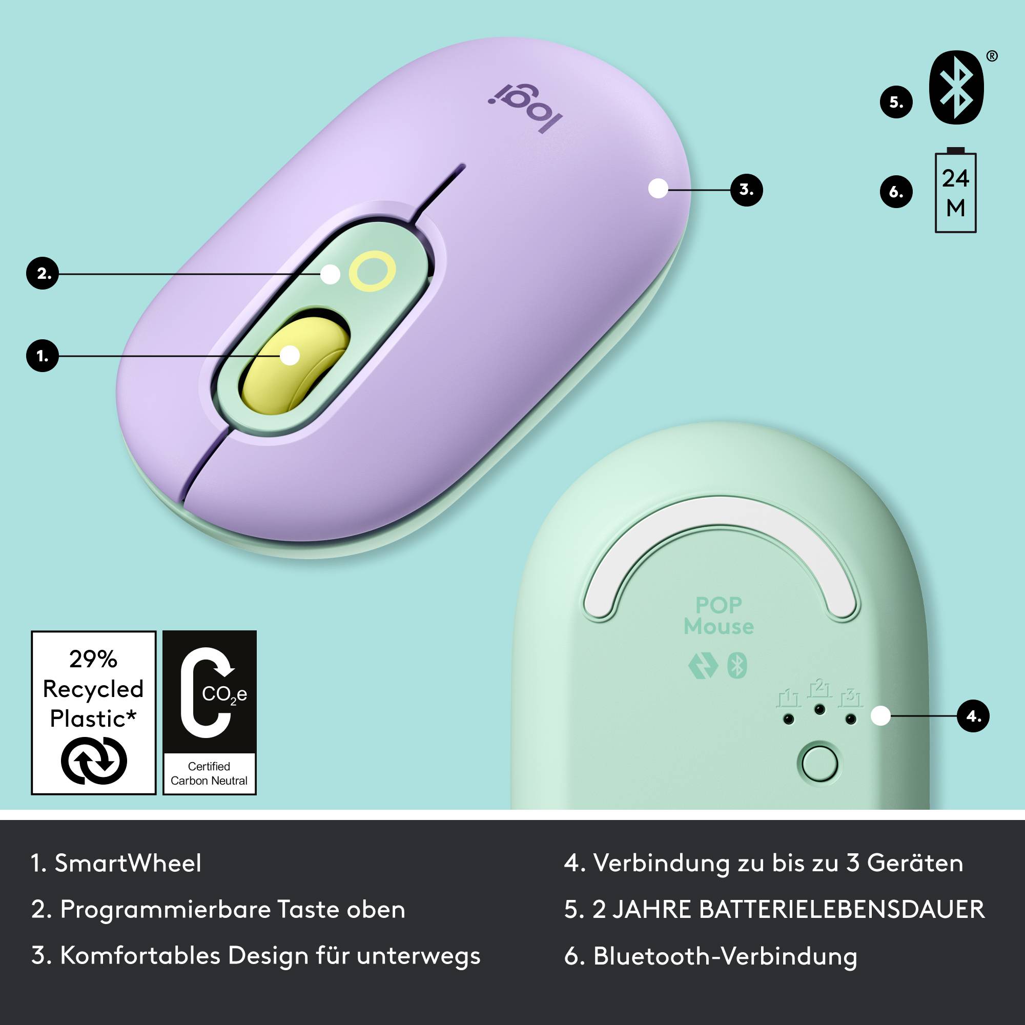 Logitech POP - Maus - anpassbarer Emoji - optisch-7