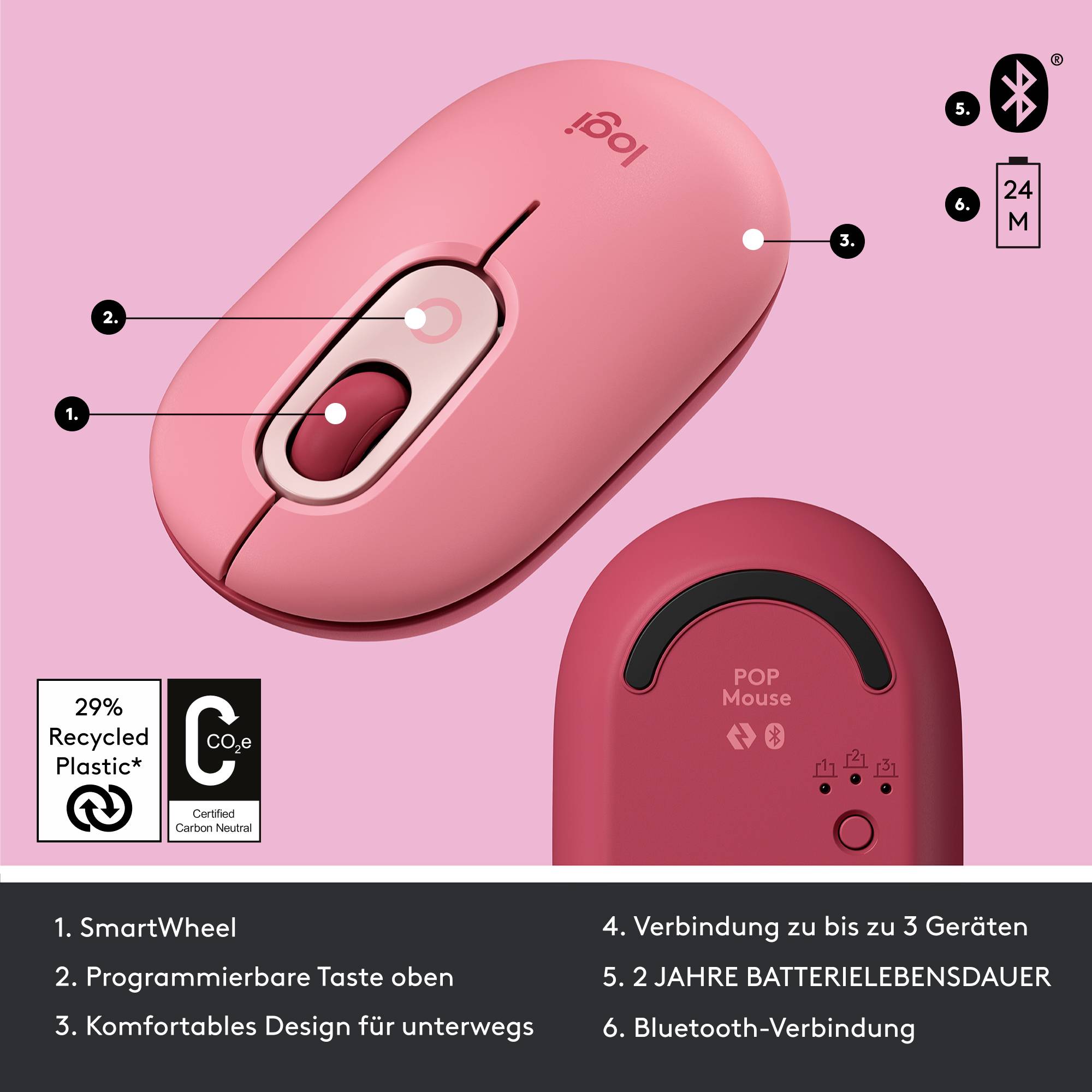 Logitech POP - Maus - anpassbare Emojis - optisch-6