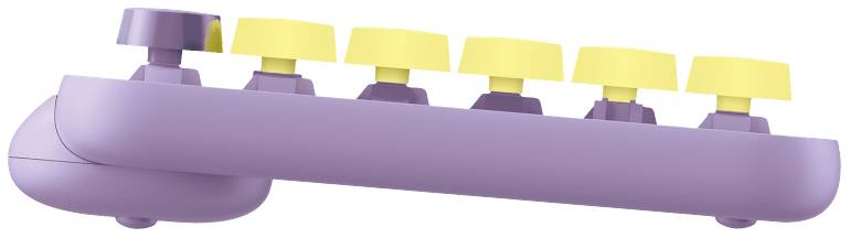 Logitech POP Bluetooth® Tastatur Deutsch, QWERTZ Violett, Minze, Gelb Easy Switch 3 Geräte, Multimediatasten, Multipair--3