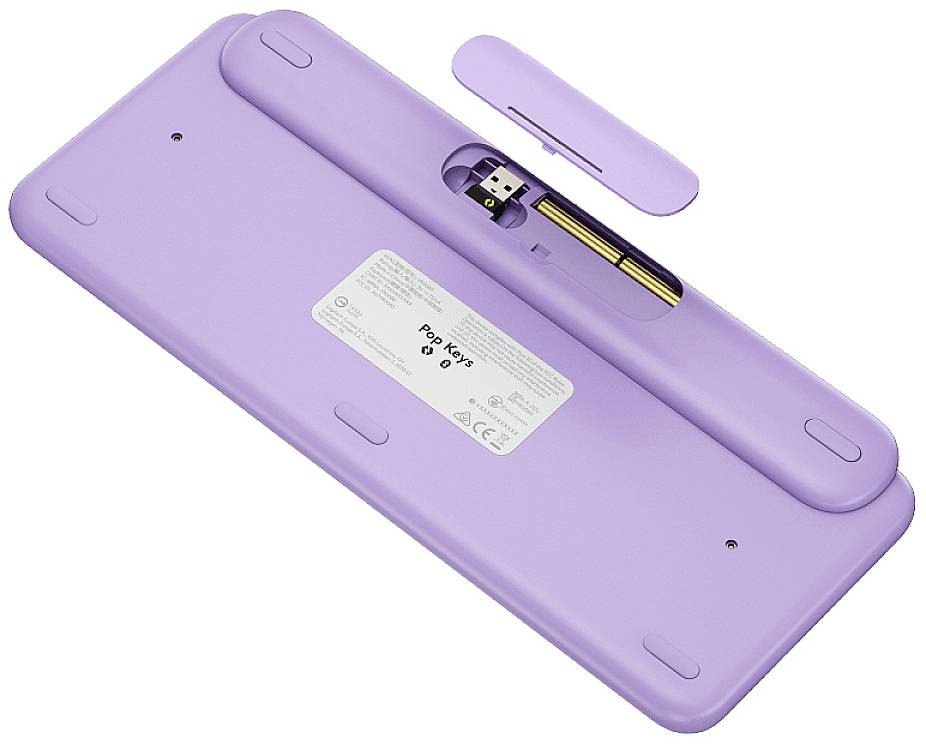 Logitech POP Bluetooth® Tastatur Deutsch, QWERTZ Violett, Minze, Gelb Easy Switch 3 Geräte, Multimediatasten, Multipair--4
