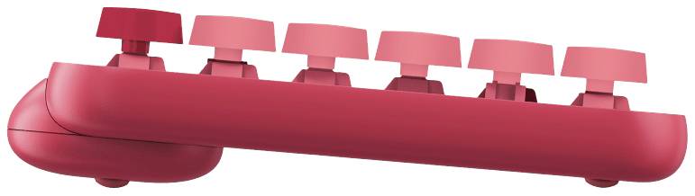 Logitech POP Bluetooth® Tastatur Deutsch, QWERTZ Himbeerrot, Korallenrot Easy Switch 3 Geräte, Multimediatasten, Multipa-3