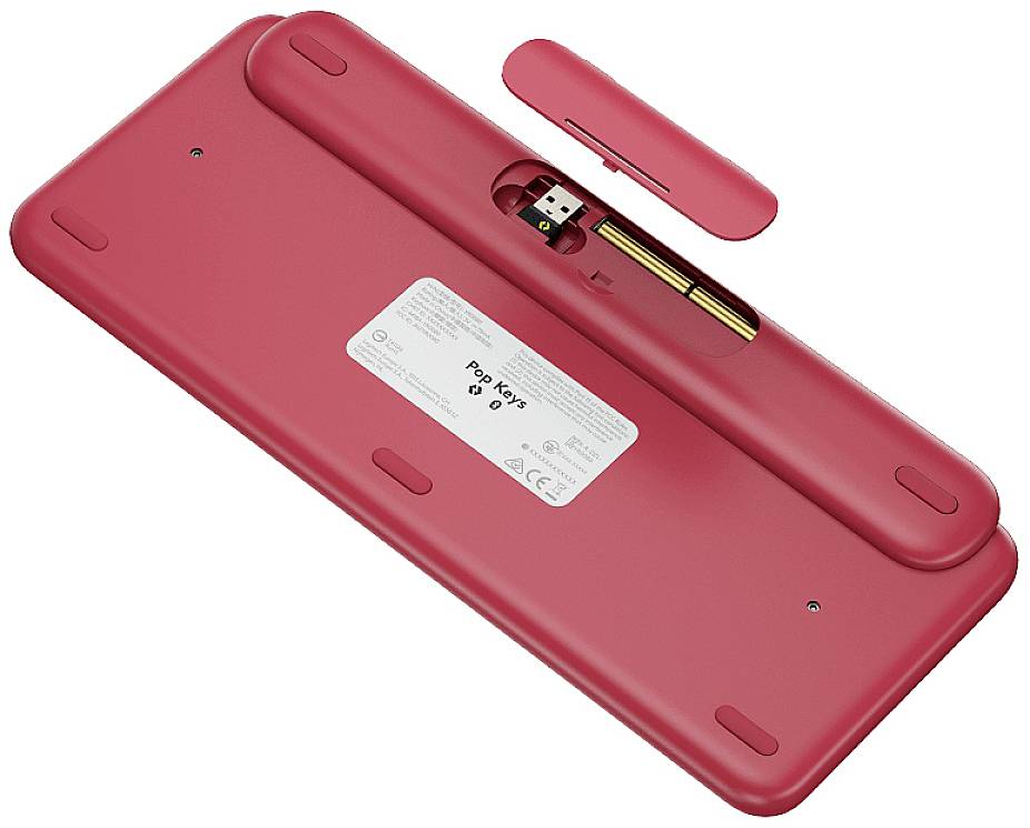 Logitech POP Bluetooth® Tastatur Deutsch, QWERTZ Himbeerrot, Korallenrot Easy Switch 3 Geräte, Multimediatasten, Multipa-4