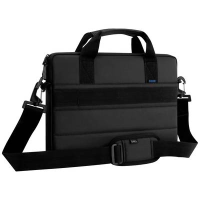 Schwarze Laptoptasche mit zwei Griffen und einem verstellbaren Schultergurt. Die Tasche wirkt robust und funktional.