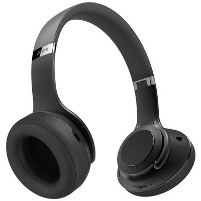 Schwarze drahtlose Over-Ear-Kopfhörer mit gepolsterten Ohrmuscheln und einem verstellbaren Bügel, geeignet für Musik und Anrufe.