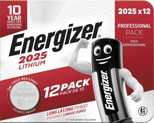 Energizer Knopfzelle CR2025 3 V 12 St. 163 mAh Lithium