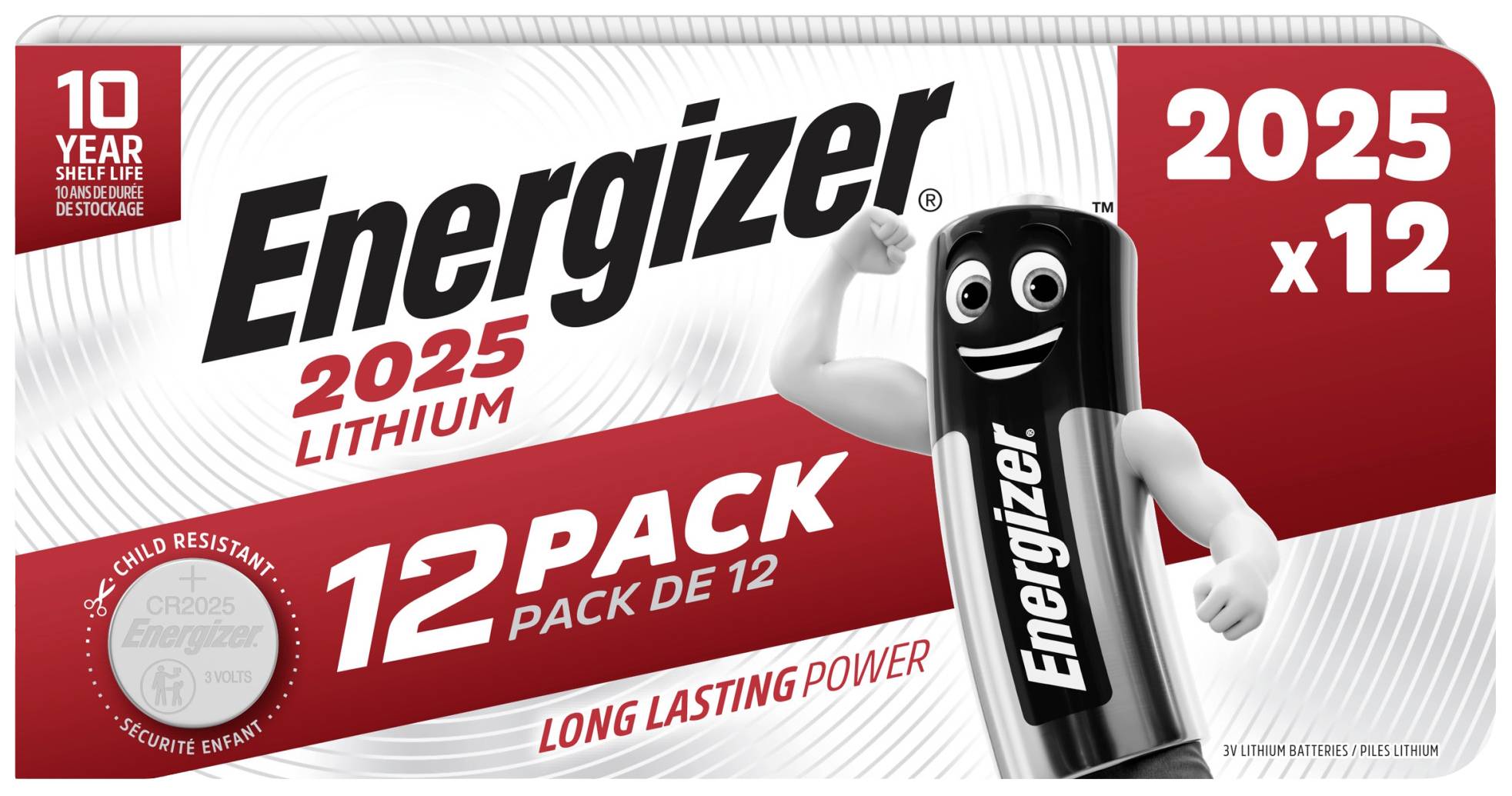 Energizer Knopfzelle CR 2025 3 V 12 St. 163 mAh Lithium