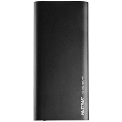 Schwarze Powerbank mit der Aufschrift 'VOLTCRAFT VC-PB PD60W' auf der Vorderseite.
