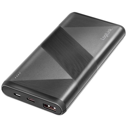 LogiLink PA0275 Akkupack 10000 mAh Quick Charge 3.0, Fast Charge, USB PD 2.0 LiPo Schwarz