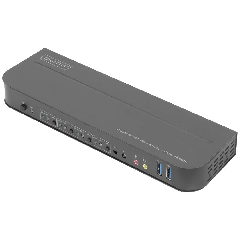 Digitus DS-12890 KVM-extender 4 poorten DisplayPort, HDMI Muis, Toetsenbord 4096 x 2160 Pixel, 1080 x 720 Pixel, 1920 x 1080 Pixel, 2560 x 1440 Pixel