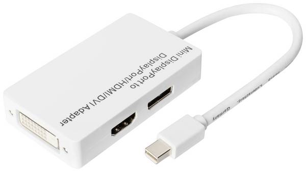 DIGITUS DisplayPort Verteilerkabel miniDP - DP+HDMI+DVI St/Bu 0,2m DP 1.1a kompatibel CE we