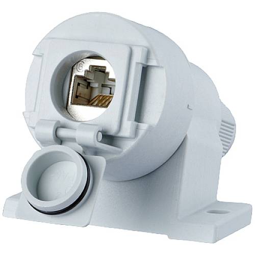 Metz Connect Netzwerkdose Aufputz CAT 6a 1 Port Lichtgrau