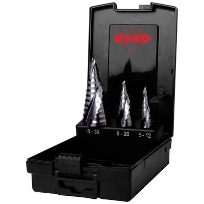 RUKO 101626PRO Stufenbohrer-Set 3teilig 5 - 12 mm, 6 - 20 mm, 8 - 30 mm HSS 1 Set