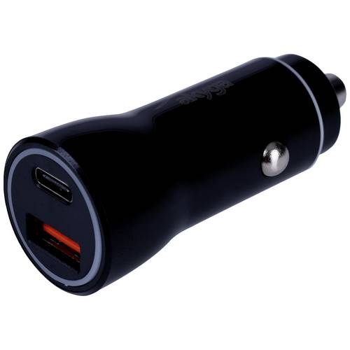Akyga AK-CH-16 USB Ladegerät 36 W 1x USB-C®, 1x USB-A QC 3.0, USB PD 3.0, PPS Schwarz KFZ, LKW Schnellladegerät