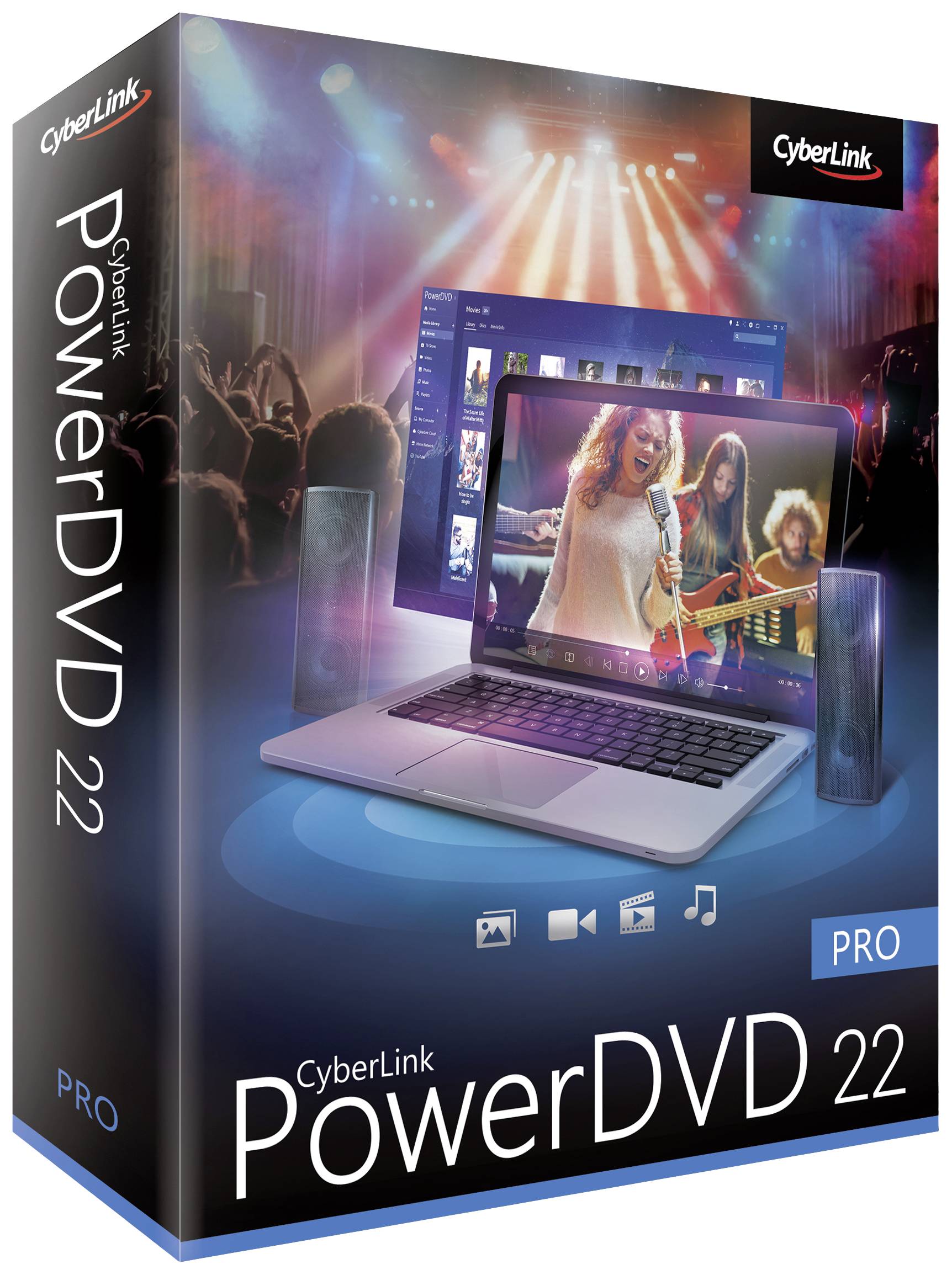 Cyberlink PowerDVD 22 Pro Vollversion, 1 Lizenz Windows Videobearbeitung (1093141)