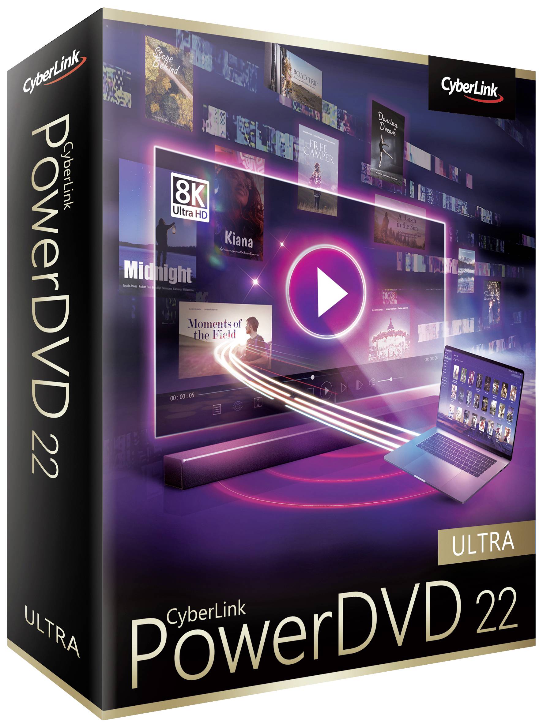 Cyberlink PowerDVD 22 Ultra Vollversion, 1 Lizenz Windows Videobearbeitung (1093142)