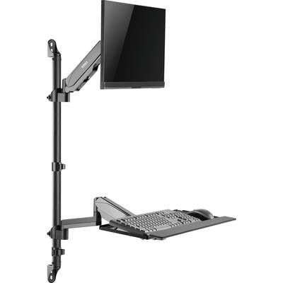 LCD-Monitorhalterung mit Tastaturablage, Wandmontage. Verstellbar für ergonomisches Arbeiten im Stehen oder Sitzen.