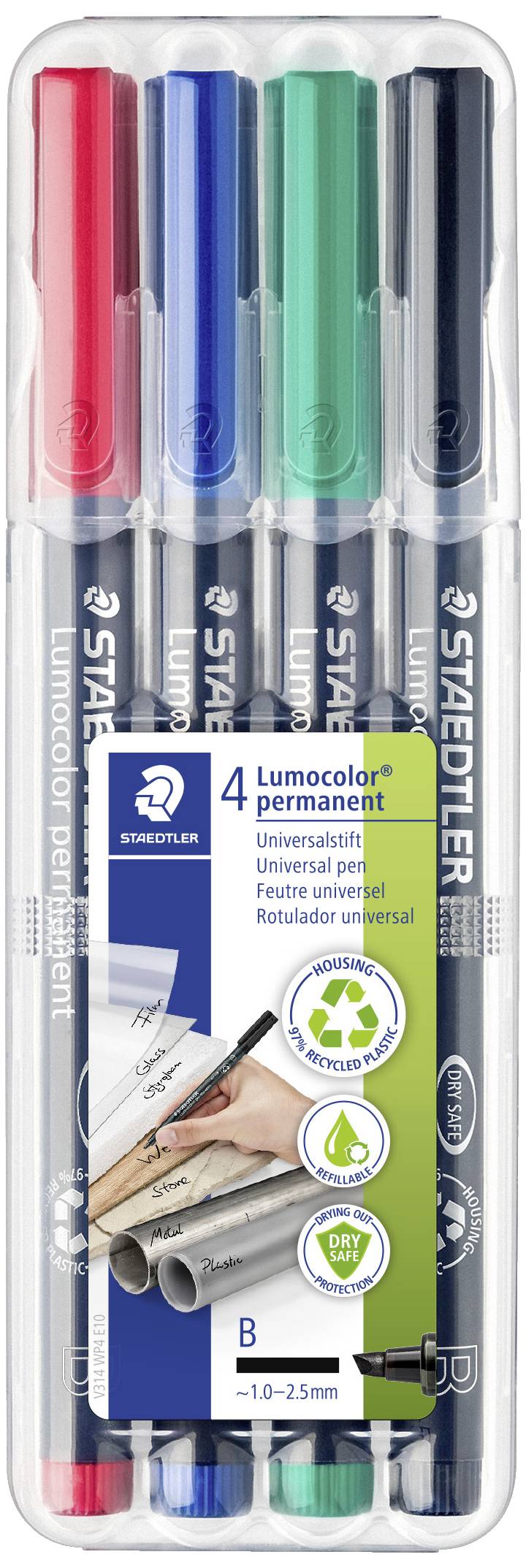 Folienstift Lumocolor B permanent 4St-0