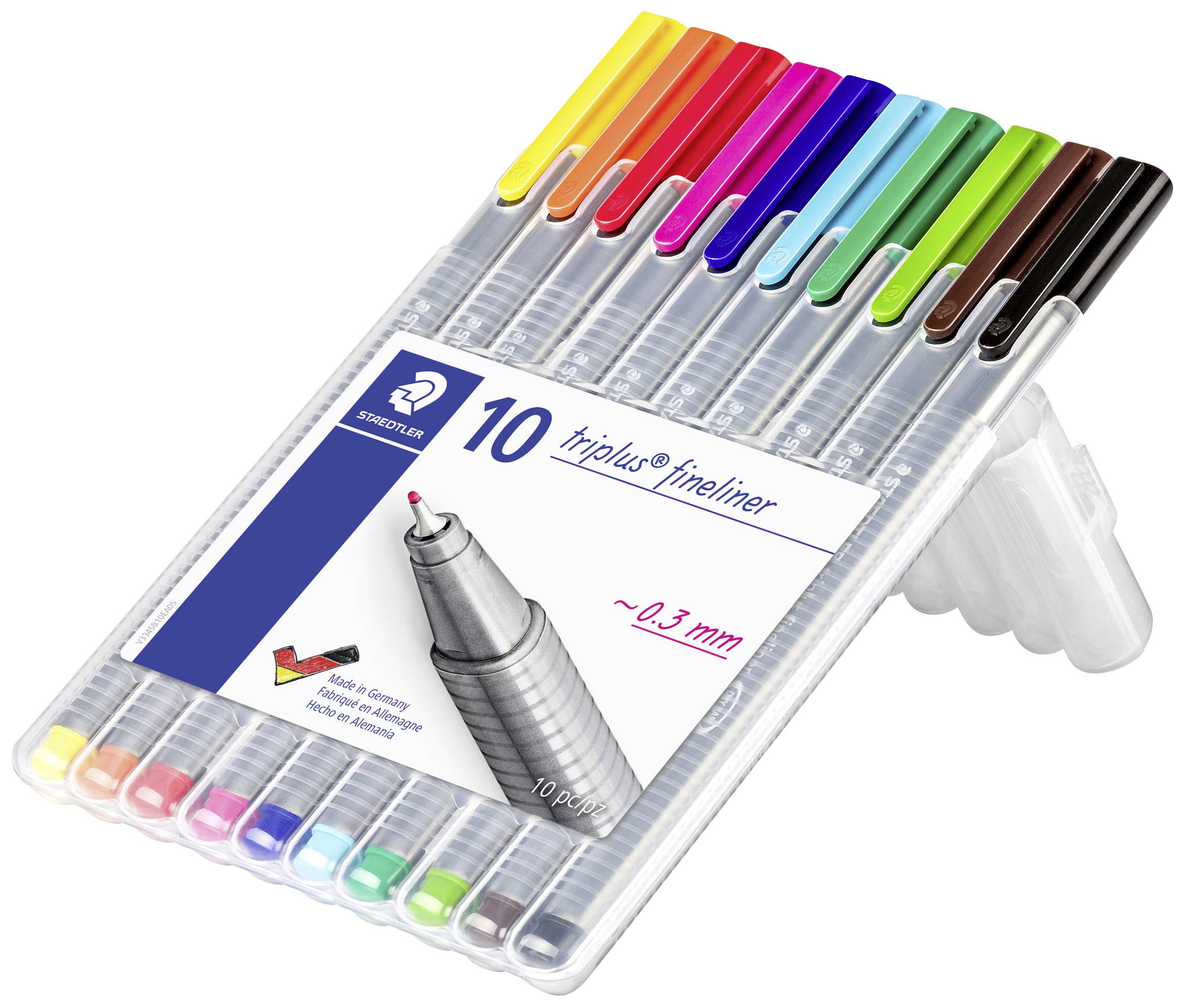 STAEDTLER Fineliner triplus 334 SB10 0,3mm sort. 10 St./Pack. - Artikel: 304208899-0