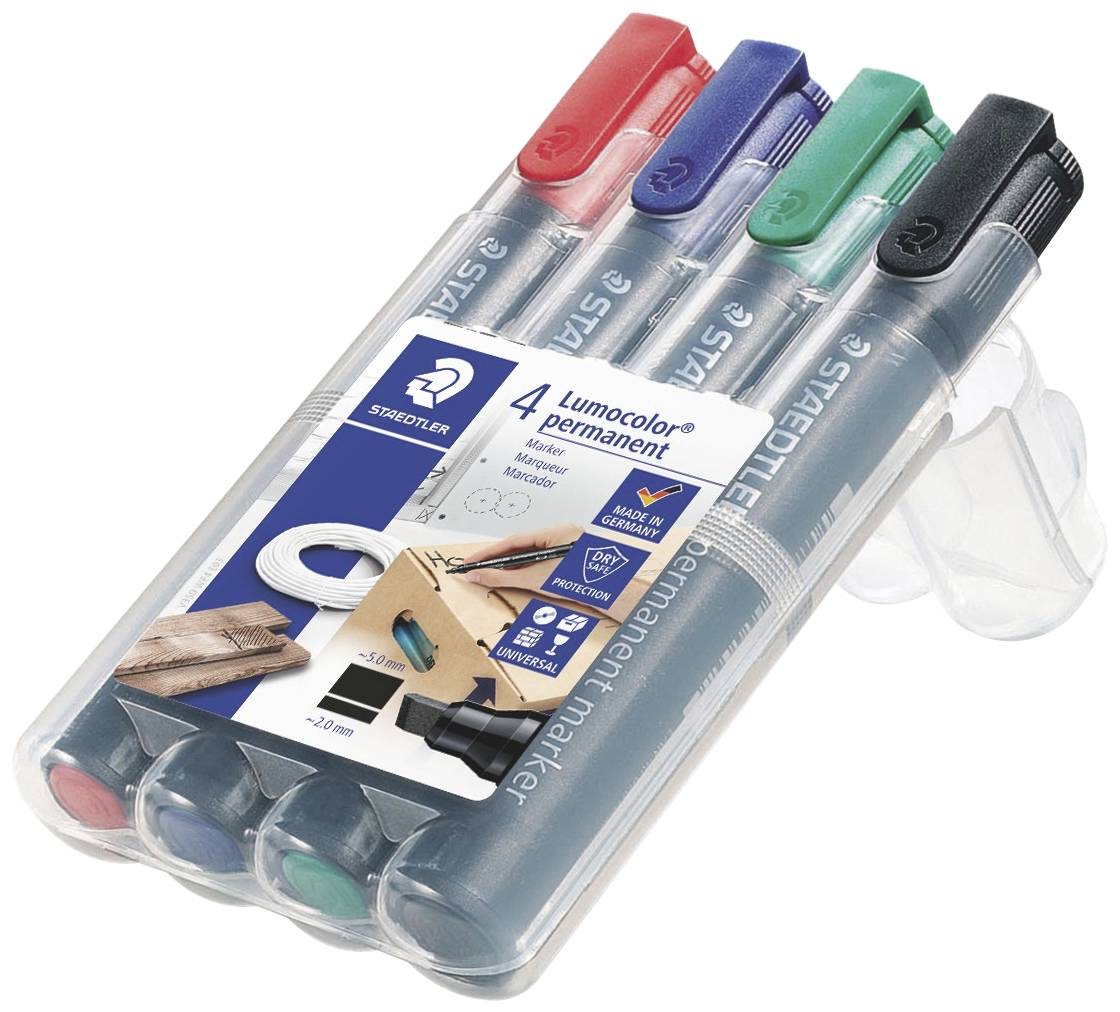 STAEDLER Permanentmaker Lumocolor 350 WP4 2-5mm sortiert 4 St./Pack. - Artikel: 304651999-0