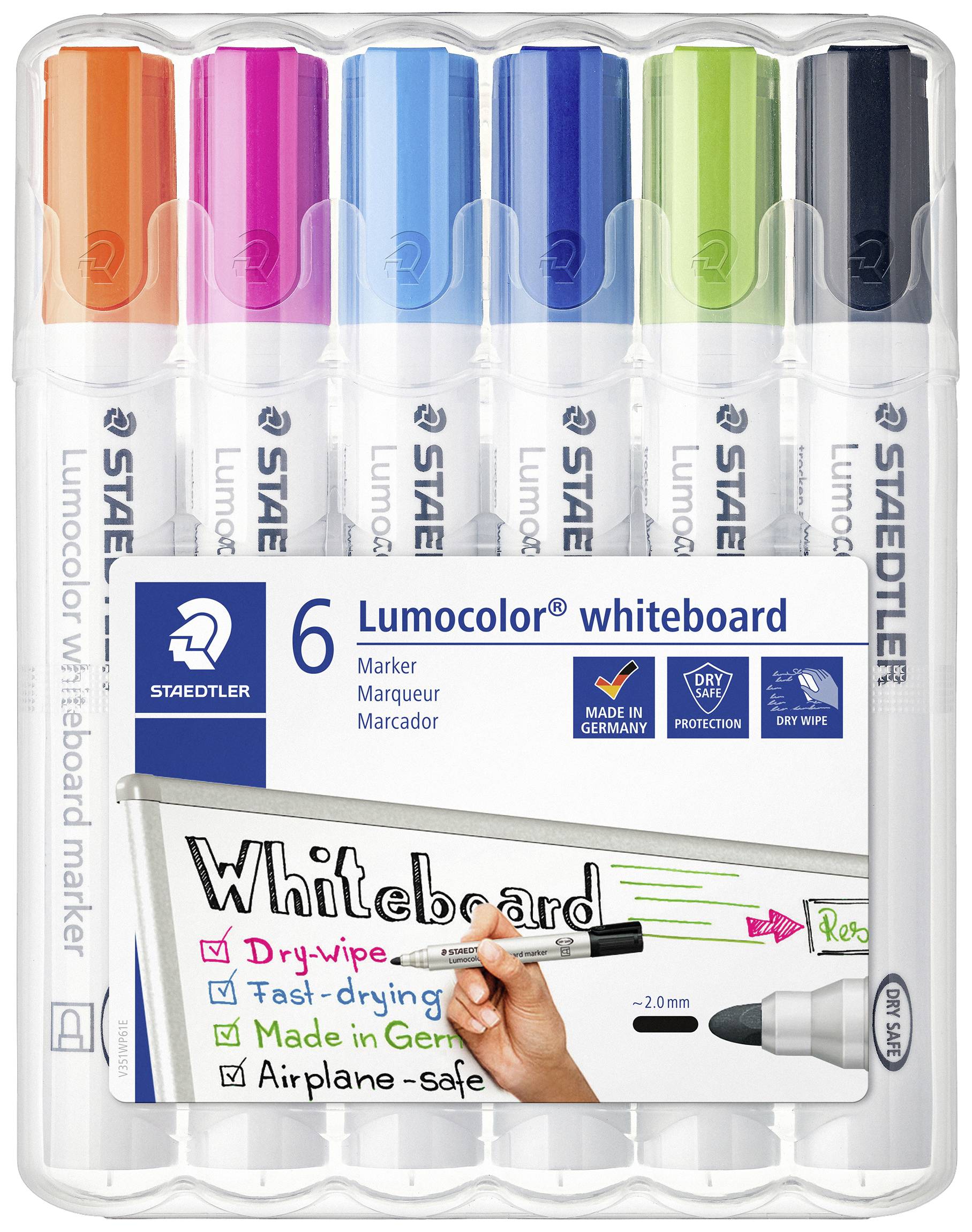 Whiteboardmarker Lumocolor sort. 6 St/Pack-1