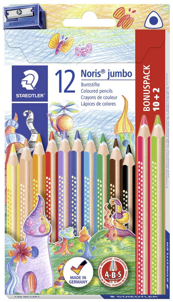 Buntstift Noris jumbo sort. 10+2St.