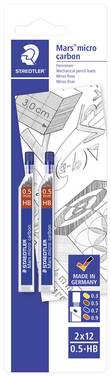 Feinmine Mars micro carbon 250 0,5mm HB 2x12 Minen