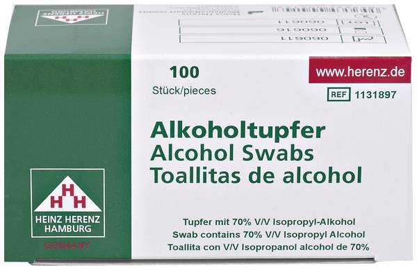 Heinz Herenz Alkoholtupfer Synthetik-Vlies 1012004 100 St.