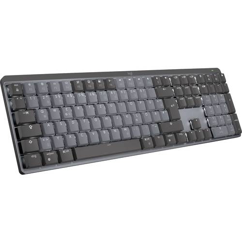 Logitech MX Mechanical (Linear) Bluetooth®, Funk Tastatur Deutsch, QWERTZ Graphit Abnehmbares Kabel, Beleuchtet, Wiedera...