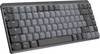 Logitech MX Mechanical Mini (Linear) Bluetooth®, Funk Tastatur Deutsch, QWERTZ Graphit Abnehmbares Kabel, Beleuchtet, Wiederaufladbar