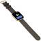 Eine Smartwatch mit schwarzem Armband zeigt sonniges Wetter, 13 Grad Celsius und 60% Akkuladung auf dem Bildschirm.