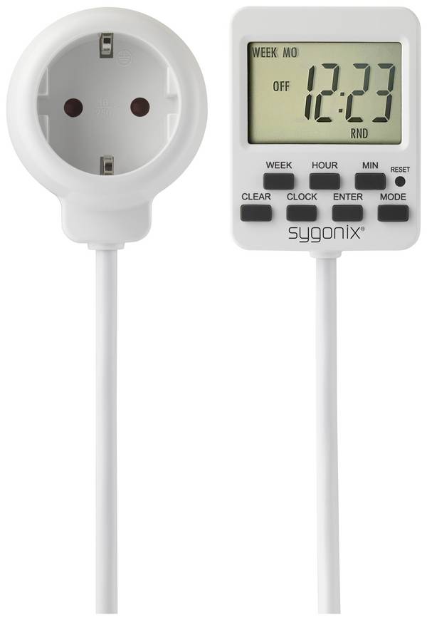 Sygonix SY-5178380 Zeitschaltuhr digital Wochenprogramm 3500 W Countdown-Funktion, Dauerbetrieb, Programmierfunktion, Zufallsfunktion, Timer-Funktion, EIN/AUTO/AUS-Programm