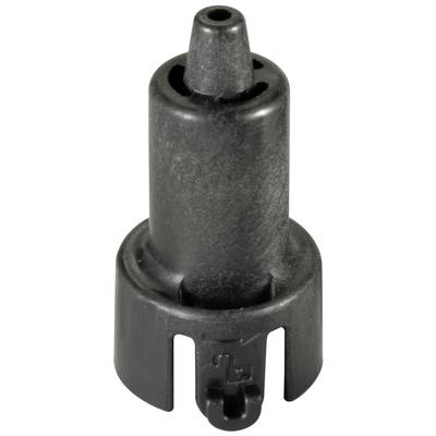 Schwarze Plastikdüse in zylindrischer Form mit schmaler Öffnung oben. Sie wird häufig für Sprühgeräte verwendet.