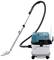 Staubsauger mit langem Schlauch und Bodendüse, steht auf Rollen. Hauptfarbe ist Blau mit grauen Akzenten.