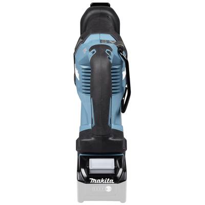Akkuschrauber in Blau und Schwarz von vorne, Marke "Makita", mit ergonomischem Griff und kompakter Bauweise für Heimwerkerarbeiten.
