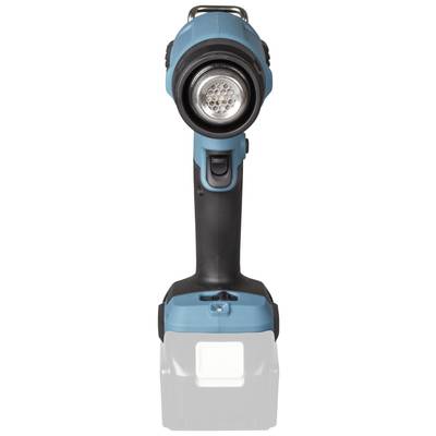 Blauer, tragbarer Akku-Schrauber mit ergonomischem Griff und LED-Licht an der Spitze, zur Nutzung bei Bauprojekten.