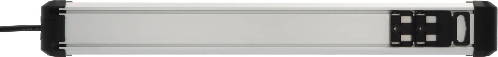 Ein langer, rechteckiger Aluminiumgehäuse-Sensor mit schwarzem Kabel an einem Ende. Hauptsächlich für industrielle Anwendungen.