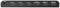 'Rückseite eines HDMI-Schalters mit sechs Anschlüssen, beschriftet als HDMI IN1, IN2, IN3, IN4, HDMI OUT1 (eARC Soundbar), OUT2 (Audio Only).'