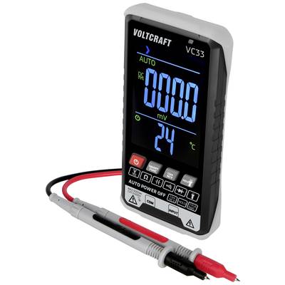 Digital-Multimeter mit großem Display zeigt Messwerte an. Enthält Testsonden für Präzisionsmessungen.